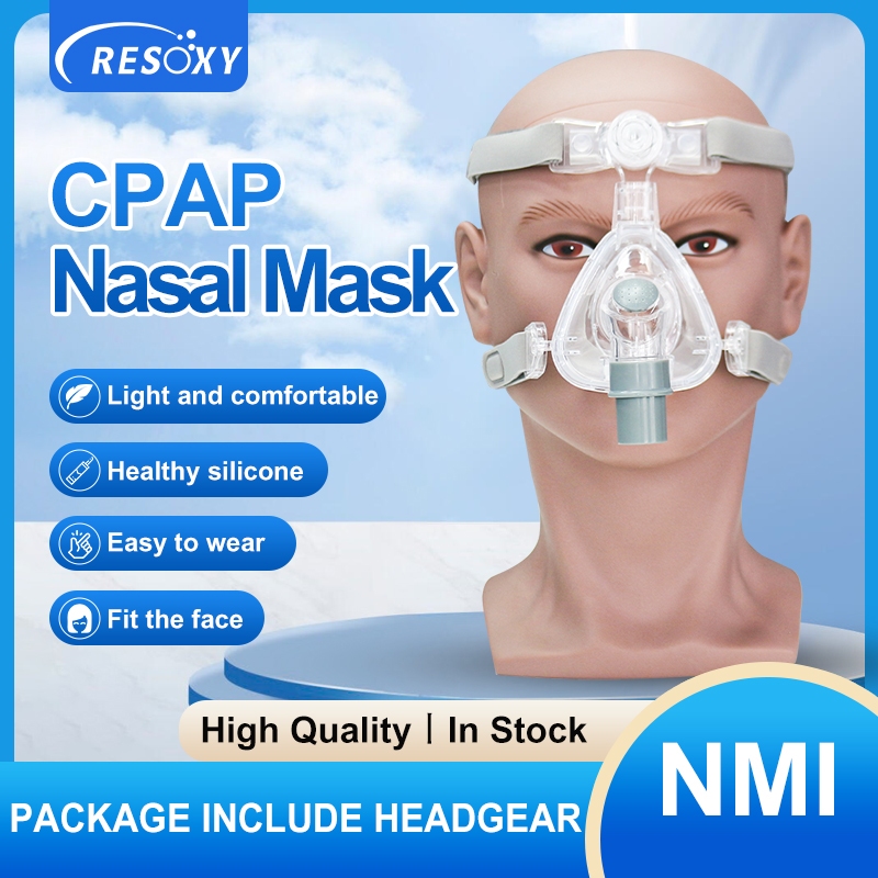 Cpap หน้ากากจมูกพร้อมหมวกและหัวเข็มขัดแบบปรับได้สําหรับ CPAP เครื่อง CPAP อัตโนมัติ Anti Snoring Sle