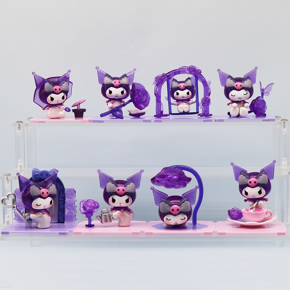 8 ชิ้น/เซ็ต 5.5 ซม.อะนิเมะ My Melody รูป Kuromi Dream Rose สวนสนุกรุ่น Q PVC Action Figures ตุ๊กตาเดสก์ท็อปตกแต่งของเล่น