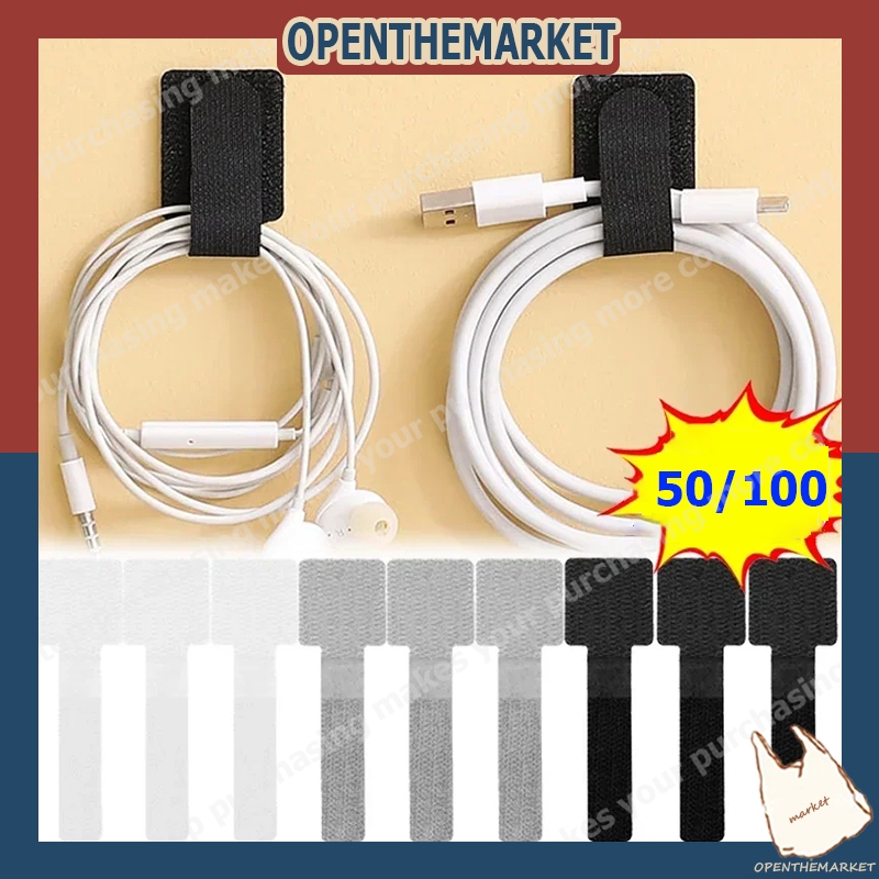 【สินค้าพร้อมส่ง】ที่เก็บสายไฟตีนตุ๊กแก 3M สายไฟเชือกผู ้ถือกาวในตัวปรับสายไฟสายรัดโต ๊ ะการจัดการ Cable Winder 10/20/50/100 ชิ้น
