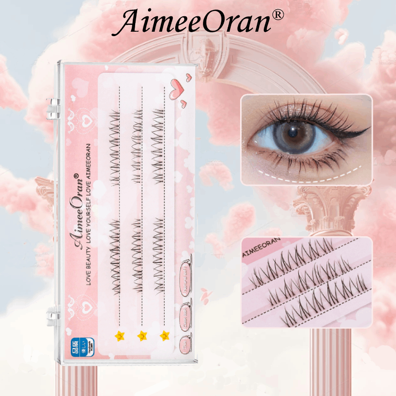 Aimeeoran ขนตาล่าง 3 แถว เปลวไฟขนาดเล็ก เครื่องมือต่อขยายแต่งหน้า นุ่ม และเป็นธรรมชาติ