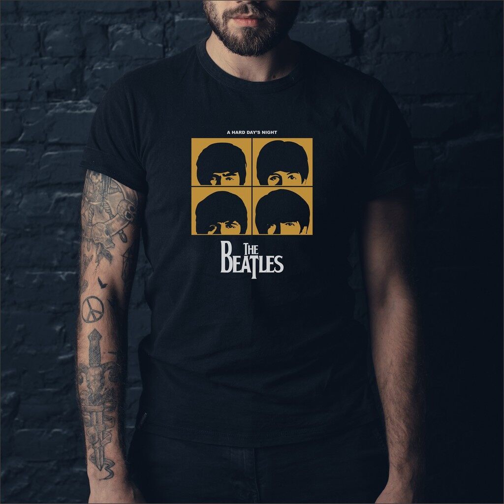 Kaos BAND THE BEATLES เสื้อยืด LET IT BAJU MUSIC ROCK METAL SHORT SLEVEE