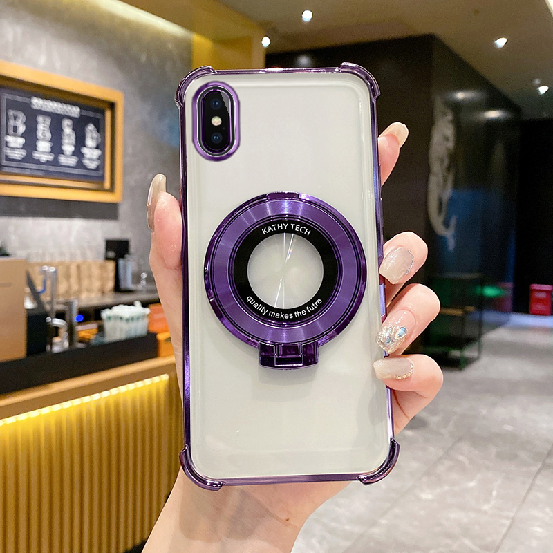 สําหรับ IPHONE X XS Max 10 7 8 Plus Creative Bracket ถุงลมนิรภัยเคสโทรศัพท์ apple7 apple8 Clear Soft Drop-proof ปลอก