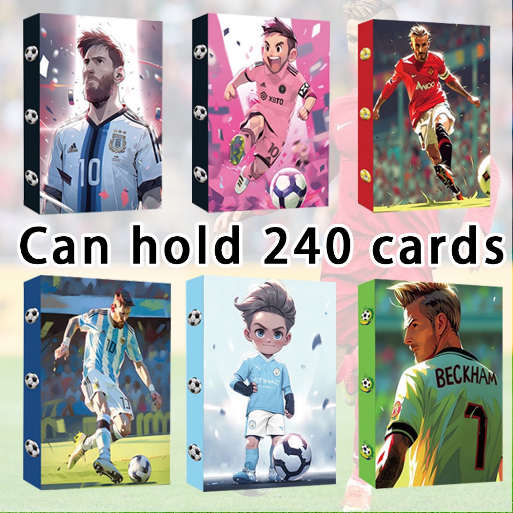 240pcs สมุดสะสมการ์ดนักฟุตบอล การ์ดสะสม Messi/C Ronaldo/Neymar การ์ดป้องกัน การ์ดสะสม ของขวัญสำหรับผู้ชาย