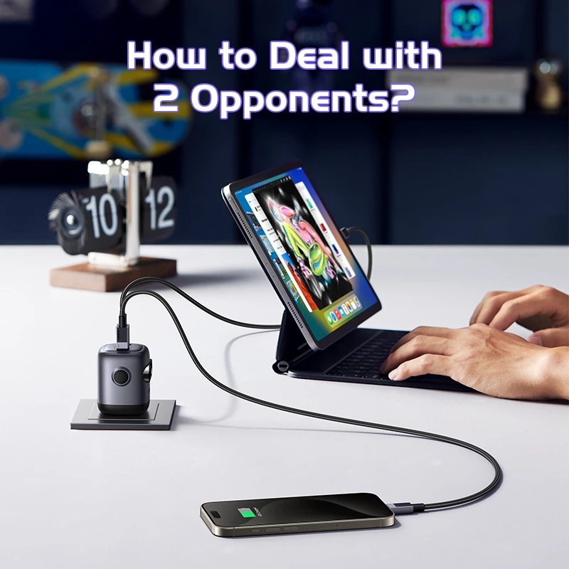 UGREEN NewUGREEN Uno 65W RoboGaN 2 Charger USB C USB A Charger Mini Robot Nexode 3 พอร์ต GaN Fast Charger สําหรับ iPhone 16 Pro Max 15/15 Pro Max 14/14 Pro Max/Macbook Air/iPad Pro thumbnail 7