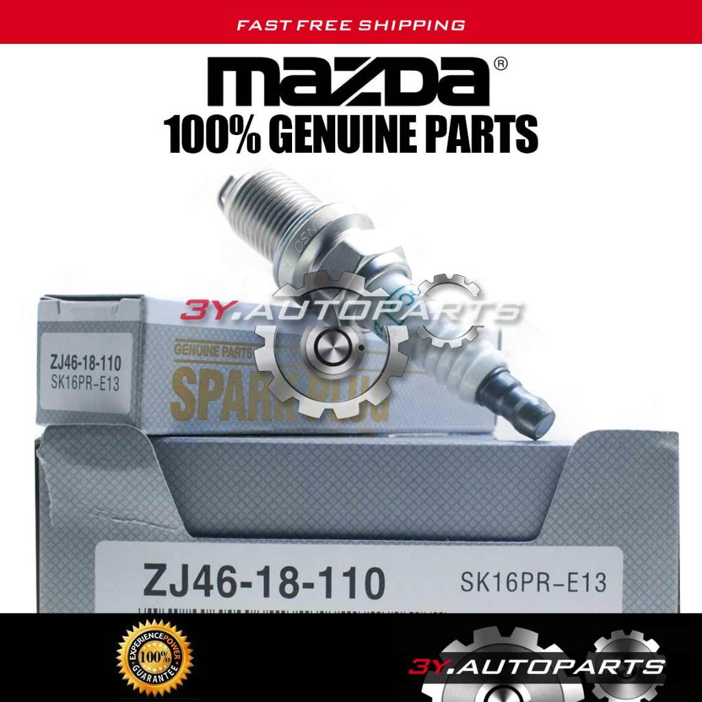 ใหม่ ZJ46-18-110 (4 ชิ้น) = ชุดอิริเดียมหัวเทียน Mazda 2/3 NON SKYACTIVE 1.3l 1.5l 1.6l 2007-2015 sk