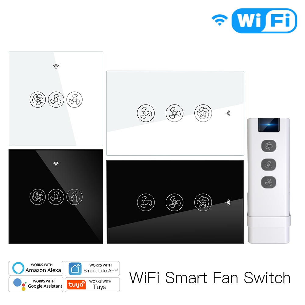 Wifi สมาร์ทพัดลมเพดานสวิทช์ Smart Life/Tuya App 2/3 Way Control รีโมทคอนโทรลไร้สายทํางานร่วมกับ Alex