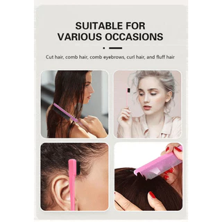 สปอตสปอตสปอต#Hair Wax Stick Smooth Back Hair Brush Set 4 ชิ้น Pomade Stick จัดแต่งทรงผมติดทนนาน Wax Stick พร้อมหวีจัดแต่งทรงผมสําหรับผมและวิกผม Flyaways Frizzy Wigs