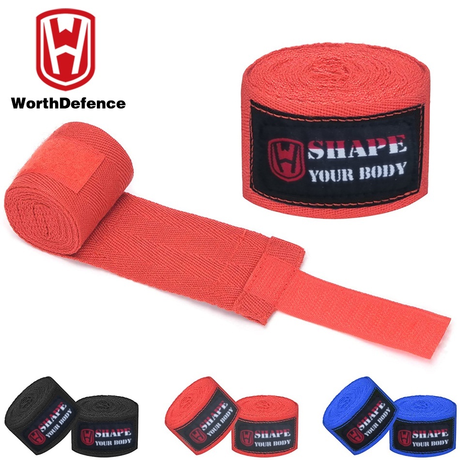 Worthdefene 3 M/5 M 1 คู่ผ้าฝ้าย Kick Boxing Wraps ผ้าพันคอผู้ชาย Sanda Taekwondo มวยไทย Guantes De Boxeo MMA สายรัดข้อมืออุปกรณ์