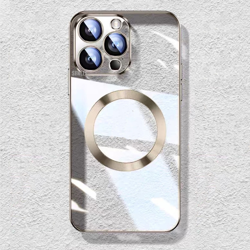 แม่เหล็กชาร์จไร้สายเคสโทรศัพท์สําหรับ iPhone 16 PRO Max 15 PRO 14 13 12 15 Plus 13 MINI บาง Clear Soft Gold ฝาครอบกันกระแทก ราคา ถูกที่สุด ดีลบีเคเค แกลเลอรีภาพที่ 9