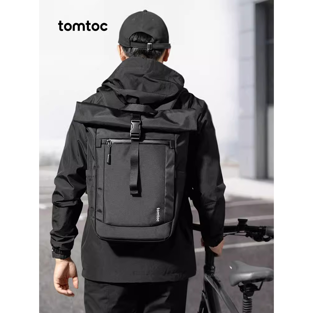tomtoc Roll Top Backpack Laptop Backpack T61Large Capacity17~23L Adjustable and expandable16inch lap