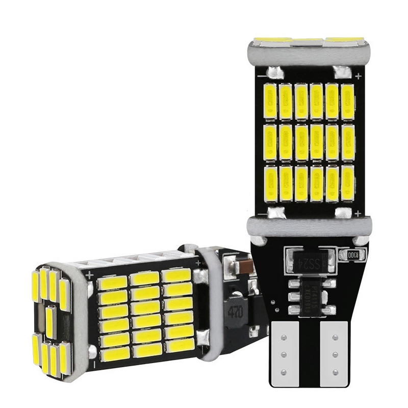 2pcs T15 W16W 12V 4014 45Chips หลอดไฟ Led รถสําหรับรถยนต์ Back up ไฟย้อนกลับ