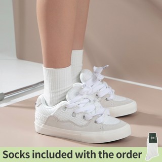 Bake18025 Ollieskate White Suede Canvas Stitching Fashion Retro Casual Men Women Unisex Skateboard Shoes Sneakers