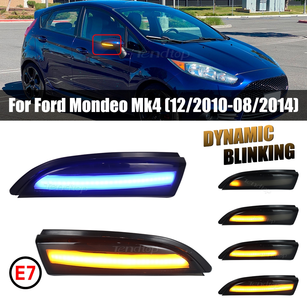2 ชิ้นLED กระจกมองหลังไดนามิก ไฟสัญญาณ สําหรับFord Fiesta 2008-2019 MK6 MK7 B-Max 2008-2017คุณภาพสูง