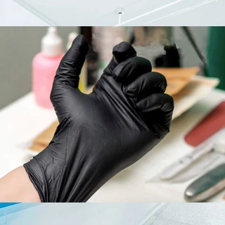 TQTQ ถุงมือไนไตรสีดํา 100 ชิ้น/กล่อง ถุงมือแพทย์ ถุงมือสัก ยางอเนกประสงค์