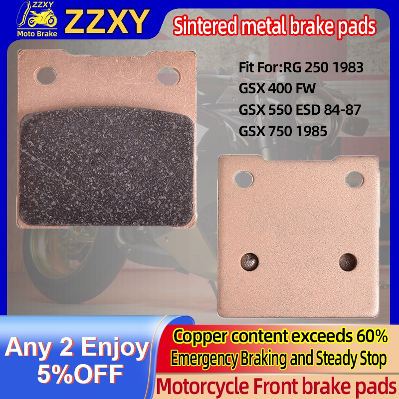 ผ้าเบรคโลหะเผาด้านหน้าสําหรับ SUZUKI RG 250 WD 1985 Gamma 1983 GSX 550 ESD/ESE/ESH/EFG (GN71D) 1984-