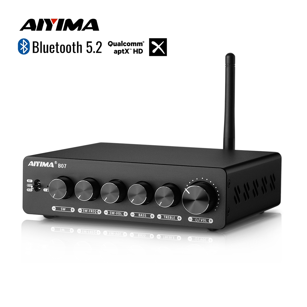 Aiyima B07 TPA3255 เสียงบลูทูธเครื่องขยายเสียง 2.1 ช่อง Amp Audio Reciver สําหรับลําโพงซับวูฟเฟอร์ 300Wx2 +300W