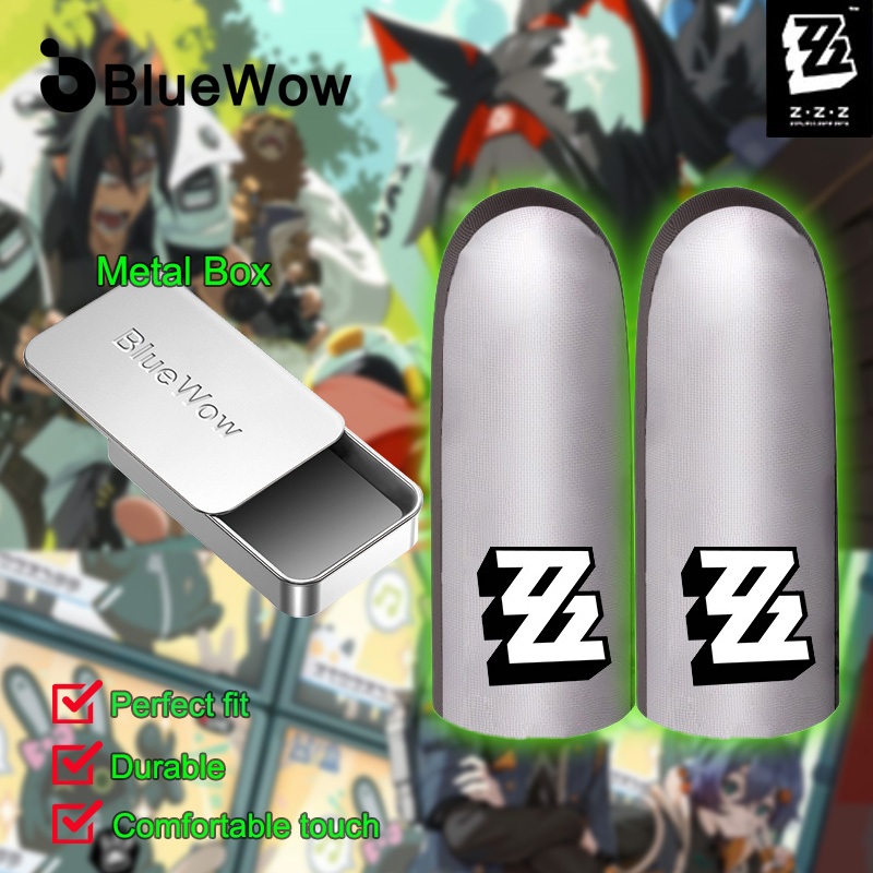 Bluewow แขนนิ้วมือเล่นเกมเกมมือถือถุงมือสําหรับ PUBG Breathable แขนนิ้วมือปลายนิ้ว Anti-slip Silver Fiber Gaming Cover