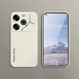 เคสโทรศัพท์สําหรับ Tecno Pova 6 Neo 2 3 7 กรณีทราย Matte นุ่มกันกระแทกกล้องรอบด้านฝาครอบป้องกัน Tecno Pova 5 4 Pro Fundas