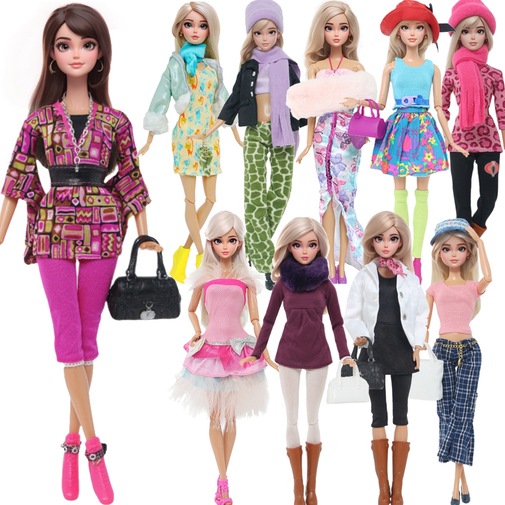 เสื้อผ้าตุ๊กตา Handmade แฟชั่น 1/6 ตุ๊กตาสาวชุดเสื้อผ้าพร้อมอุปกรณ์เสริมสําหรับ 11.5 นิ้วตุ๊กตาเด็ก Playhouse ของขวัญ (ไม่มีตุ๊กตา)