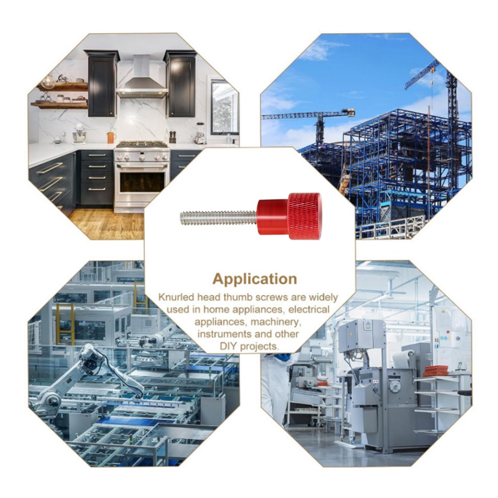 สีอลูมิเนียมสแตนเลส Knurled Thumb สกรู Thin Shank 12 มม.ขั้นตอนลวด Rod M6*6/8/10/12/15/18/20/25/30/35 - รูปที่ 4