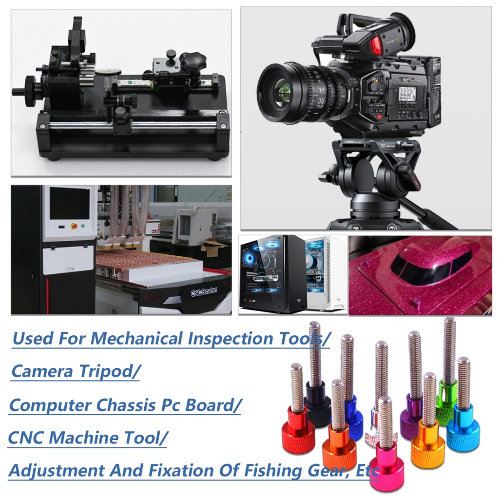 สีอลูมิเนียมสแตนเลส Knurled Thumb สกรู Thin Shank 12 มม.ขั้นตอนลวด Rod M6*6/8/10/12/15/18/20/25/30/35 - รูปที่ 5