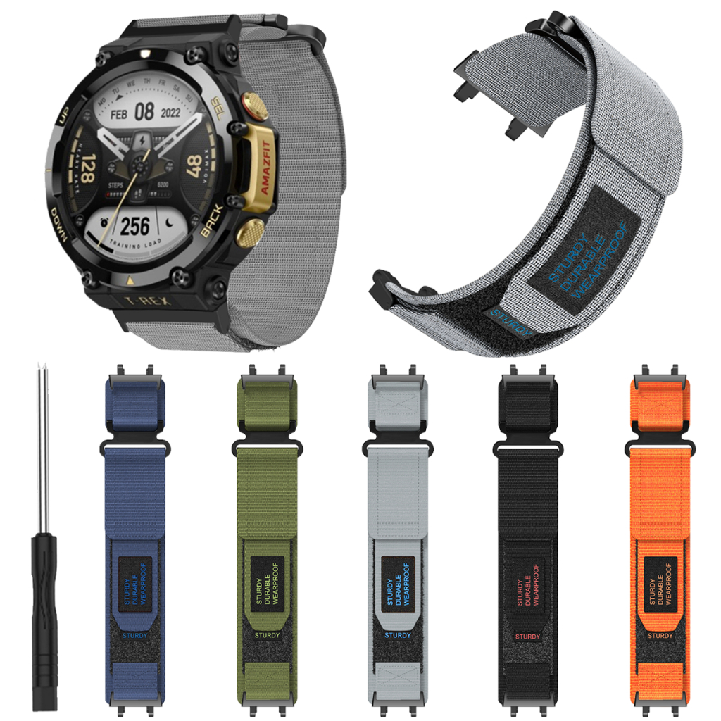 สายกีฬากลางแจ้งสายไนลอนสําหรับ Amazfit T-Rex 2 สร้อยข้อมือสําหรับ Huami Amazfit T-Rex2 สายนาฬิกา Quick Release สายรัดข้อมือ