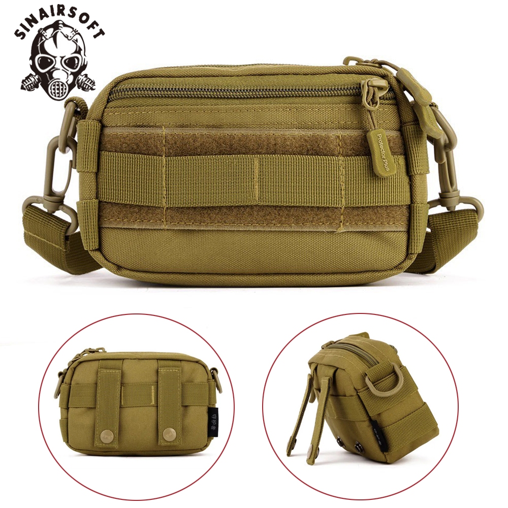 Sinairsoft Mini Crossbody อุปกรณ์เสริมกระเป๋ายุทธวิธีเข็มขัดเอวกระเป๋ากีฬากลางแจ้ง MOLLE ระบบกระเป๋าสะพายลําลอง
