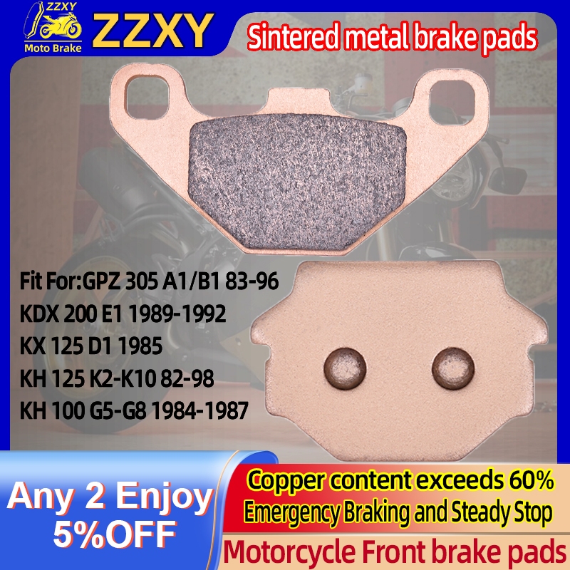 ผ้าเบรคหน้าเผาโลหะเบรคสําหรับ KAWASAKI KH 125 K2-K10 82-98 BJ250 B1-B7A Estrella 92-99 KLR250 D2-D22