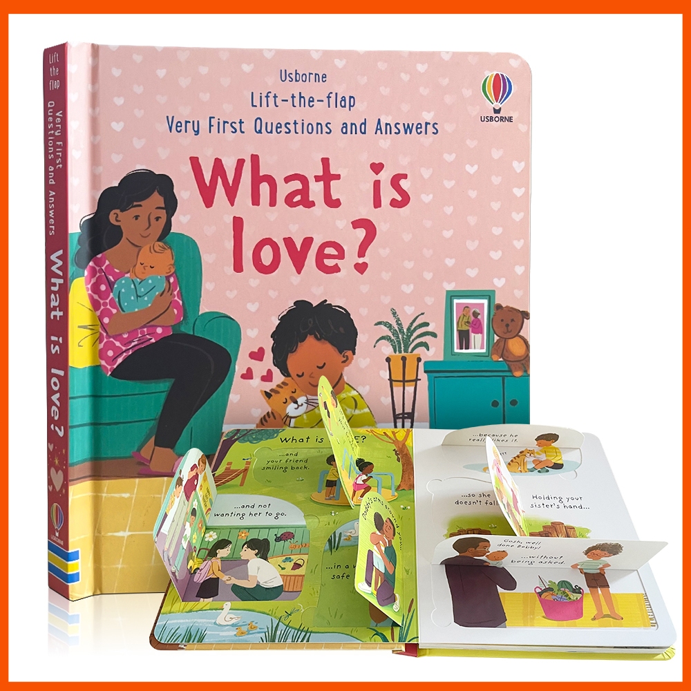 Usborne คําถามและคําตอบเล่มแรกมาก รักอะไร? การเรียนรู้อารมณ์ของเด็กวัยหัดเดิน, ความรู้สึกการสํารวจและหนังสือภาพภาษาอังกฤษพันธะพ่อแม่และลูก