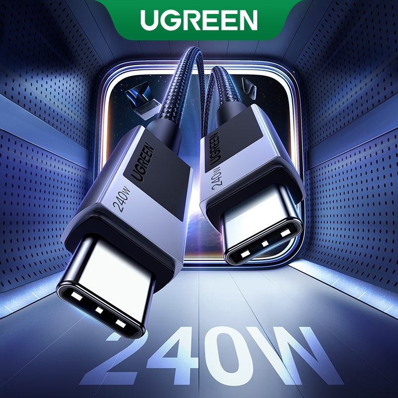 ขายใหม่ Ugreen 240W PD3.1 ประเภท C ถึง Type C 480Mbps USB C ถักสายชาร์จเร็วสําหรับ Macbook, iPhone 1