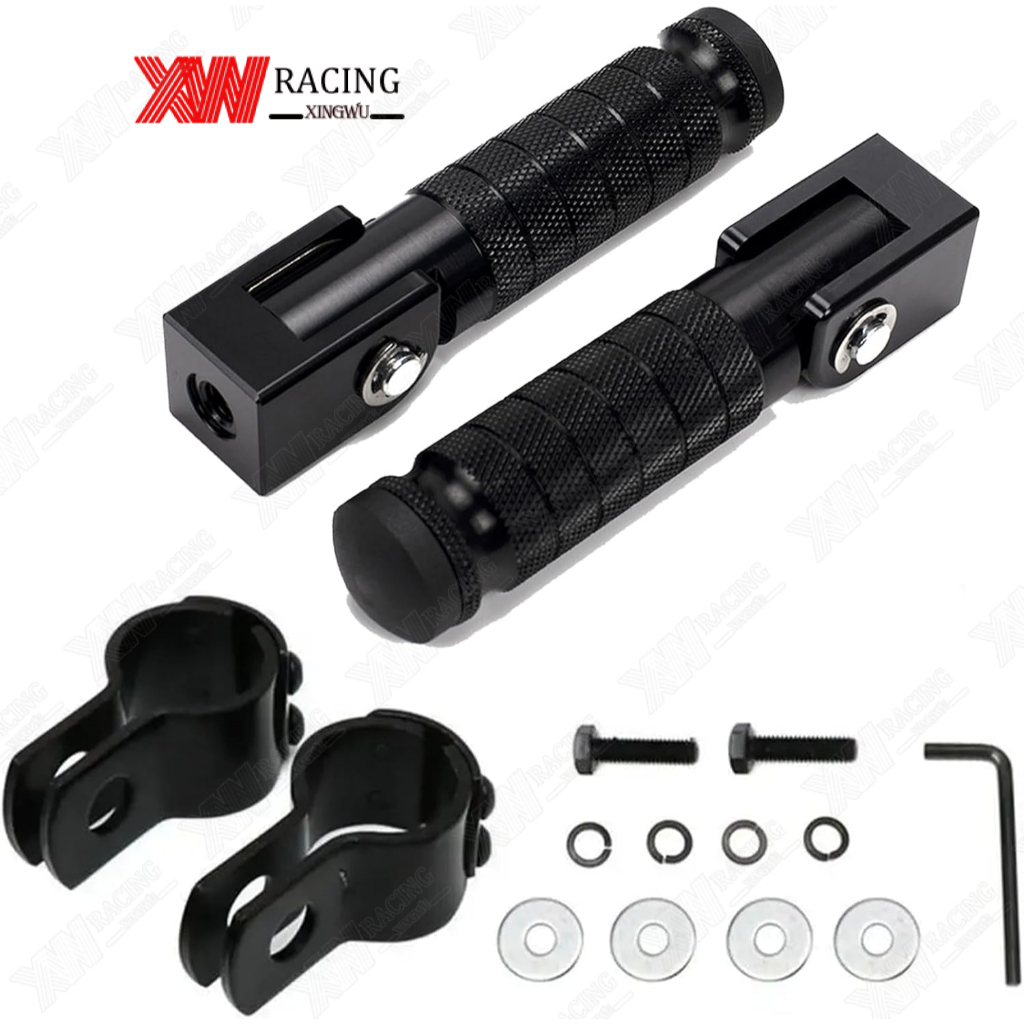 XW RACING ที่เหยียบเท้า แบบพับได้ สําหรับรถจักรยานยนต์ จักรยาน สกูตเตอร์ไฟฟ้า จักรยานยนต์ 8 มม ที่พักเท้า อลูมิเนียม กันลื่น