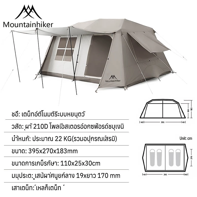 Mountainhiker Village13 เต็นท์บ้านออโต้ 2ห้องนอน 1ห้องนั่งเล่น thumbnail 10
