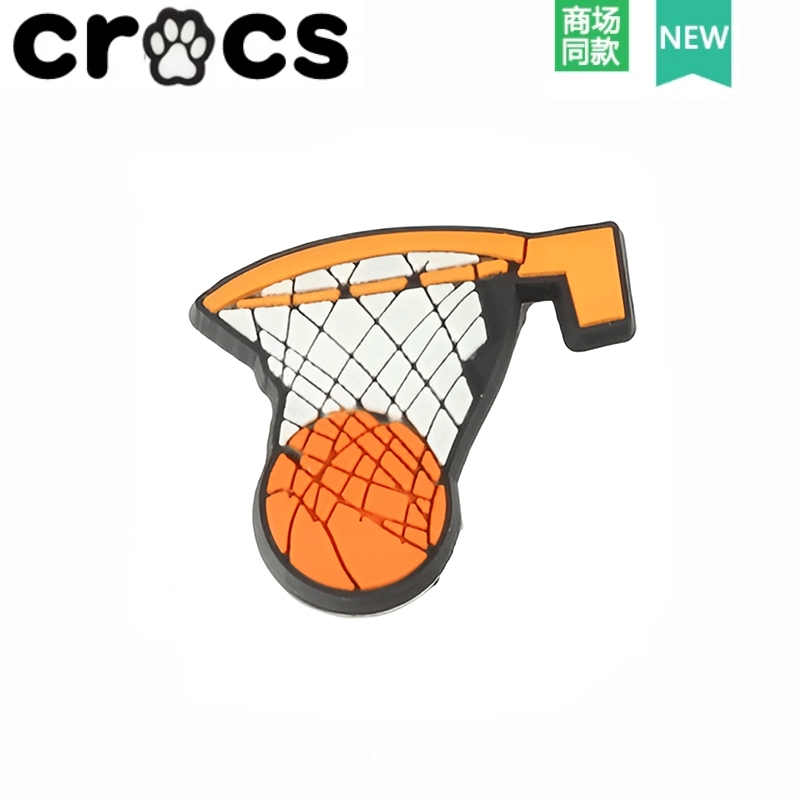 Crocs Carlochi รองเท้าอุปกรณ์เสริมหัวเข็มขัดตกแต่งการ์ตูน DIY ที่ถอดออกได้ Zhibixing บาสเกตบอลห้าชิ้นรองเท้าดอกไม้