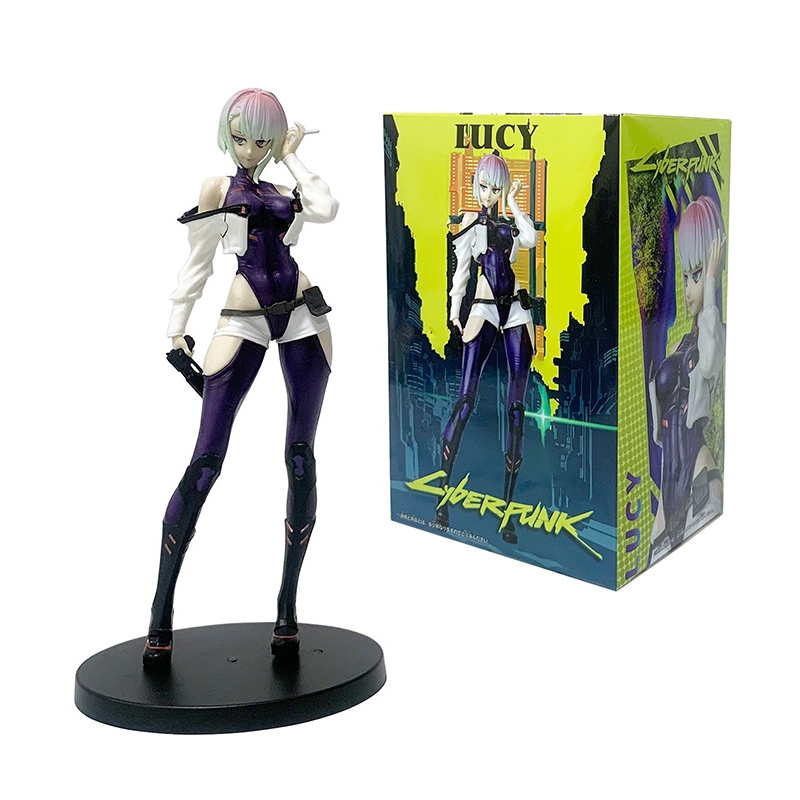 22 ซม.อะนิเมะ Cyberpunk: Edgerunners รูป Lucyna Kushina สองมิติสาว PVC Action Figures รุ่นเดสก์ท็อปตกแต่งตุ๊กตาของเล่นเด็กของขวัญ