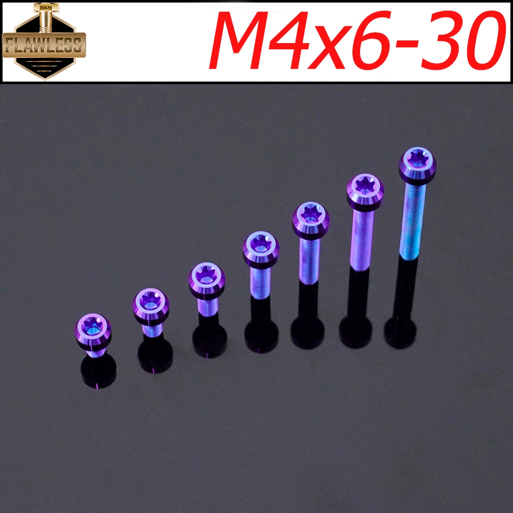 FLAWLESSTI M4×8-30 น๊อตไททาเนียม เกรด5 สลักเกลียวดิสก์เซ็นเซอร์ ABS น็อตยึดฝาปั้มบน Honda Forza 350 Giorno 125 Yamaha Xmax 300 Vespa Sprint 150