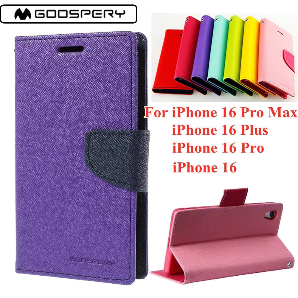 Goospery Fancy Diary PU ปกหนังสําหรับ iphone 16 Pro Max iPhone16 Plus 6.7 เคสโทรศัพท์ iphone 16 Pro