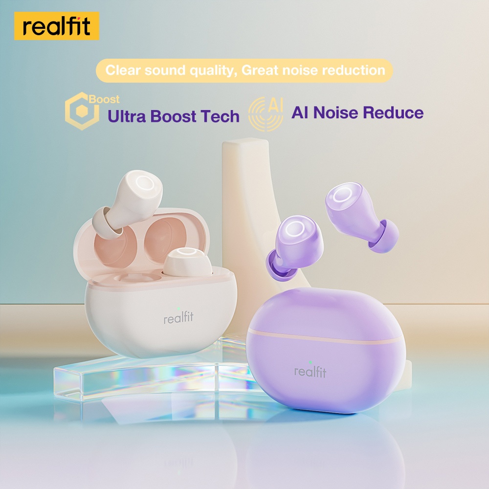 【พร้อมส่งในไทย】Realfit F4 HiFi HD เบสหนัก หูฟัง โทรชุดหูฟังบลูทูธไร้สาย ลดเสียงรบกวน ANC จับคู่ชุดหูฟังบลูทูธพร้อมไมโครโฟนอย่างรวดเร็ว