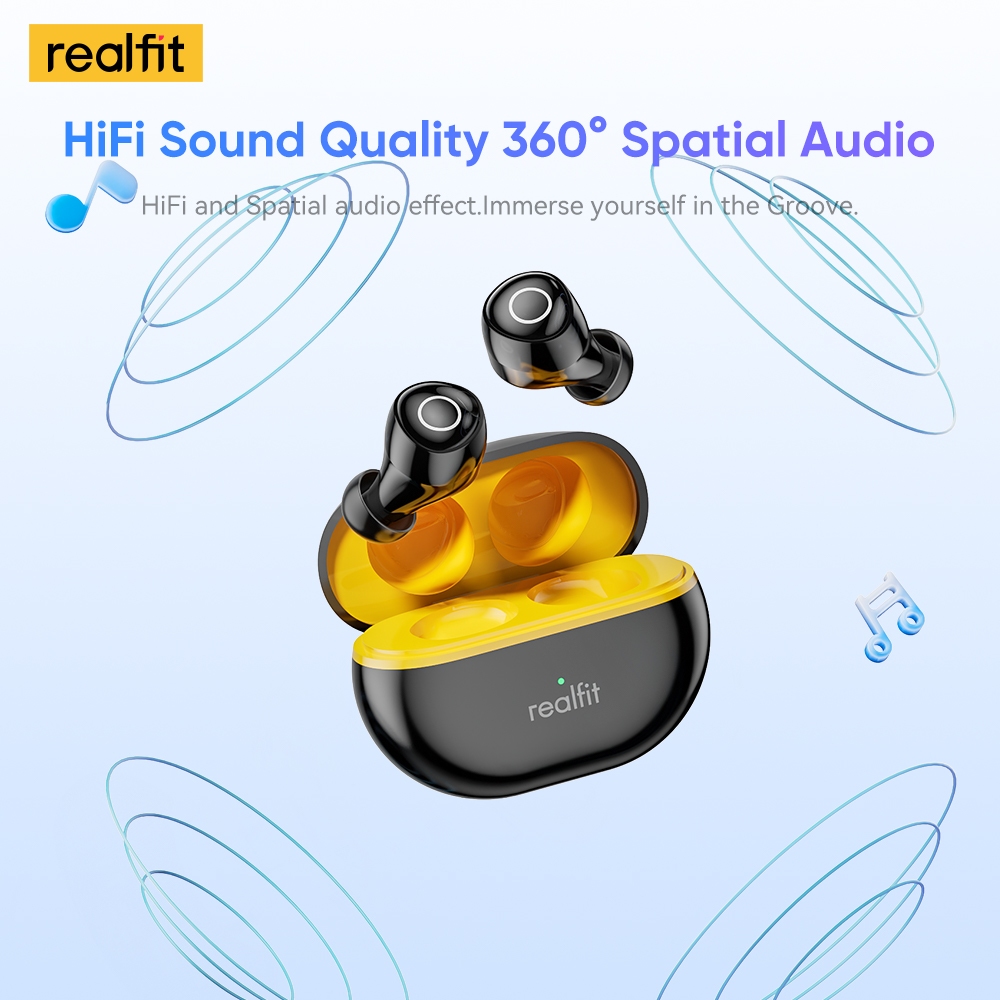 【พร้อมส่งในไทย】Realfit F4 HiFi HD เบสหนัก หูฟัง โทรชุดหูฟังบลูทูธไร้สาย ลดเสียงรบกวน ANC จับคู่ชุดหูฟังบลูทูธพร้อมไมโครโฟนอย่างรวดเร็ว