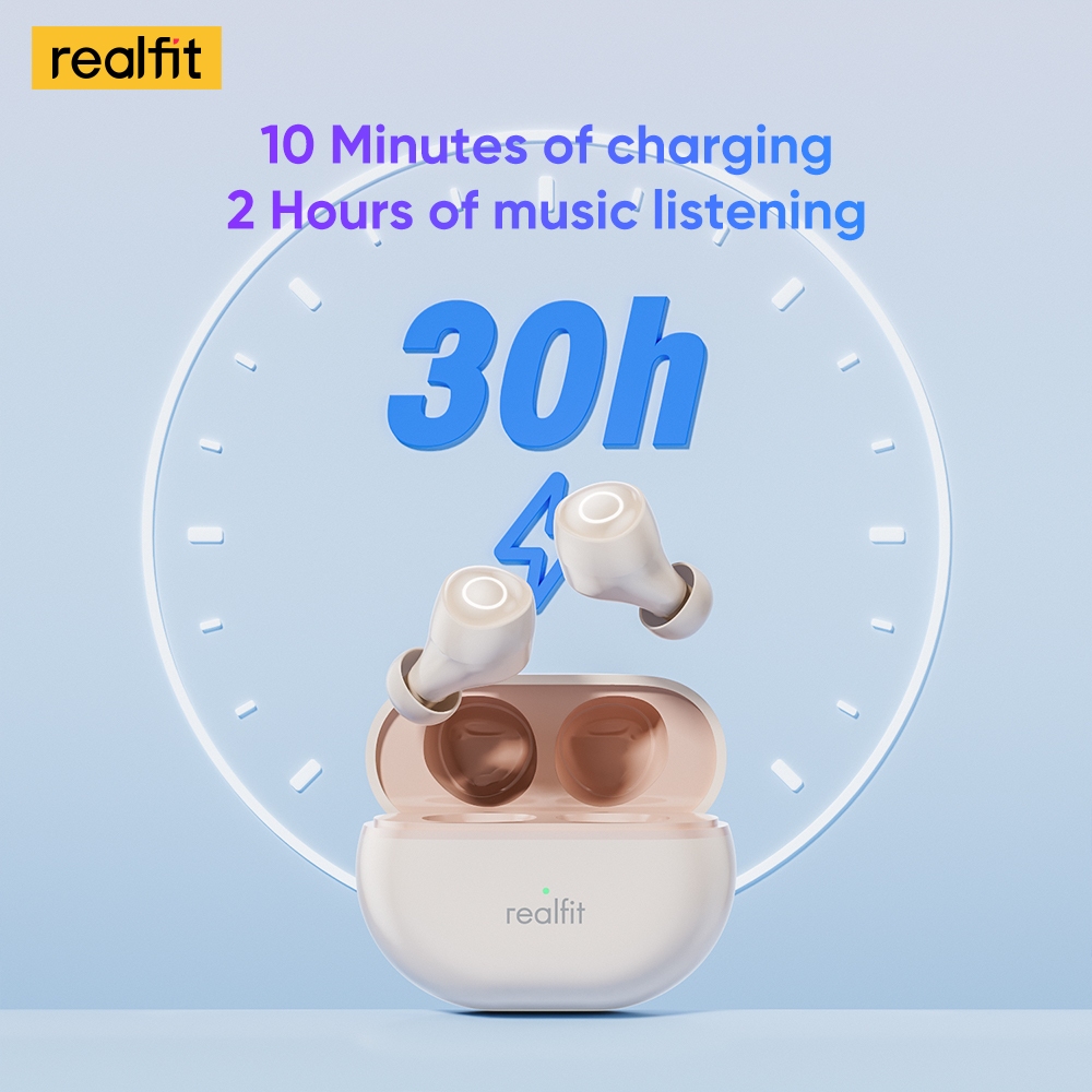 【พร้อมส่งในไทย】Realfit F4 HiFi HD เบสหนัก หูฟัง โทรชุดหูฟังบลูทูธไร้สาย ลดเสียงรบกวน ANC จับคู่ชุดหูฟังบลูทูธพร้อมไมโครโฟนอย่างรวดเร็ว
