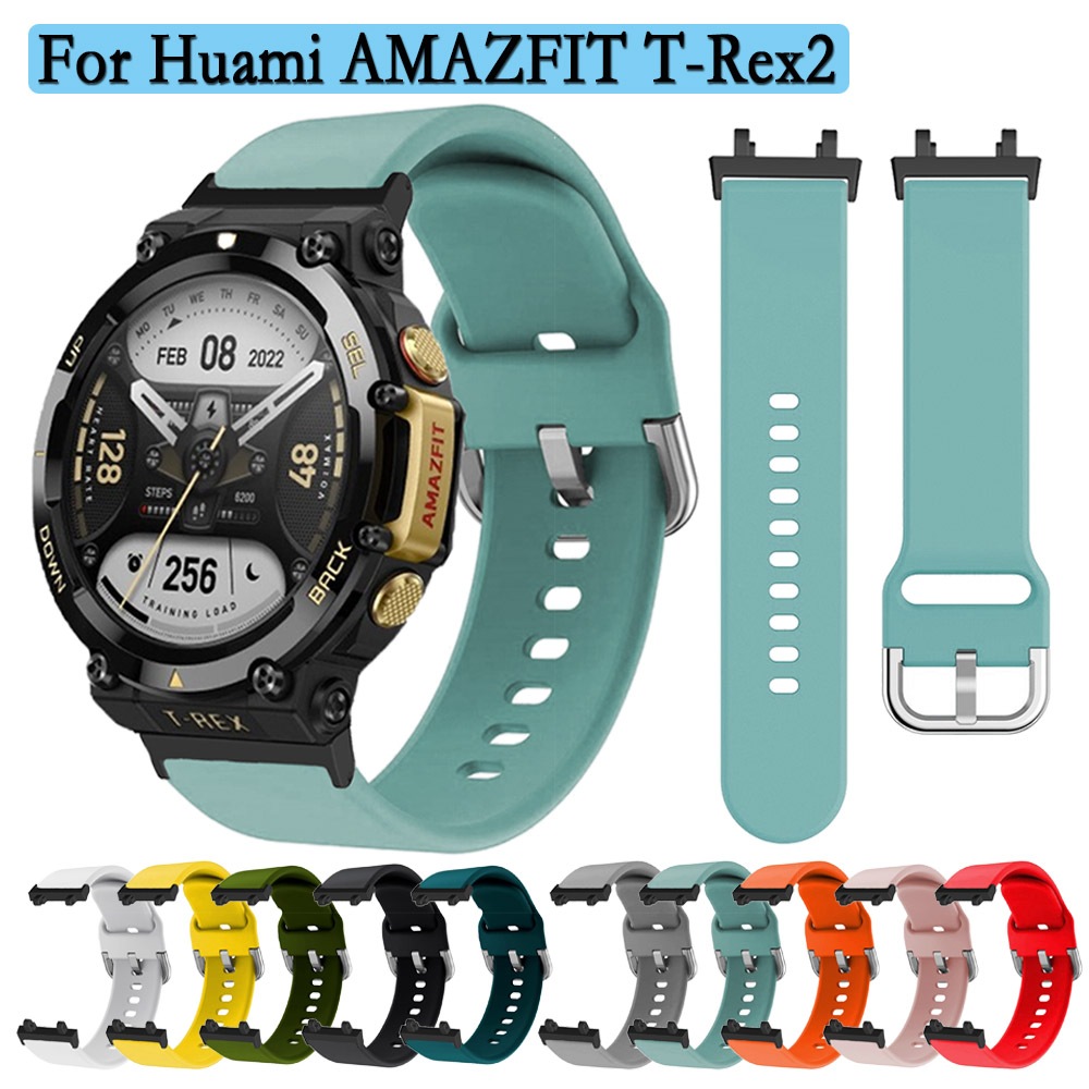 สายรัดสําหรับ Huami Amazfit T-Rex 2 คุณภาพสูงนุ่มและทนทานสายนาฬิกาซิลิโคนเครื่องมือปรับสายรัดข้อมือเปลี่ยน