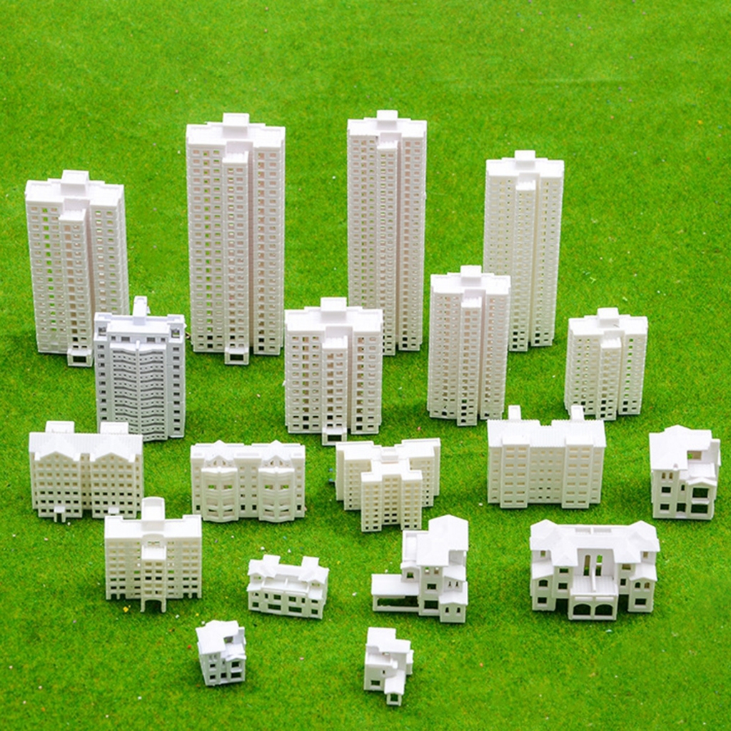 [mibum01eb] Miniature Apartment Building Residential Building Model DIY Railroad Architecture Layout Apartment Landscape Material