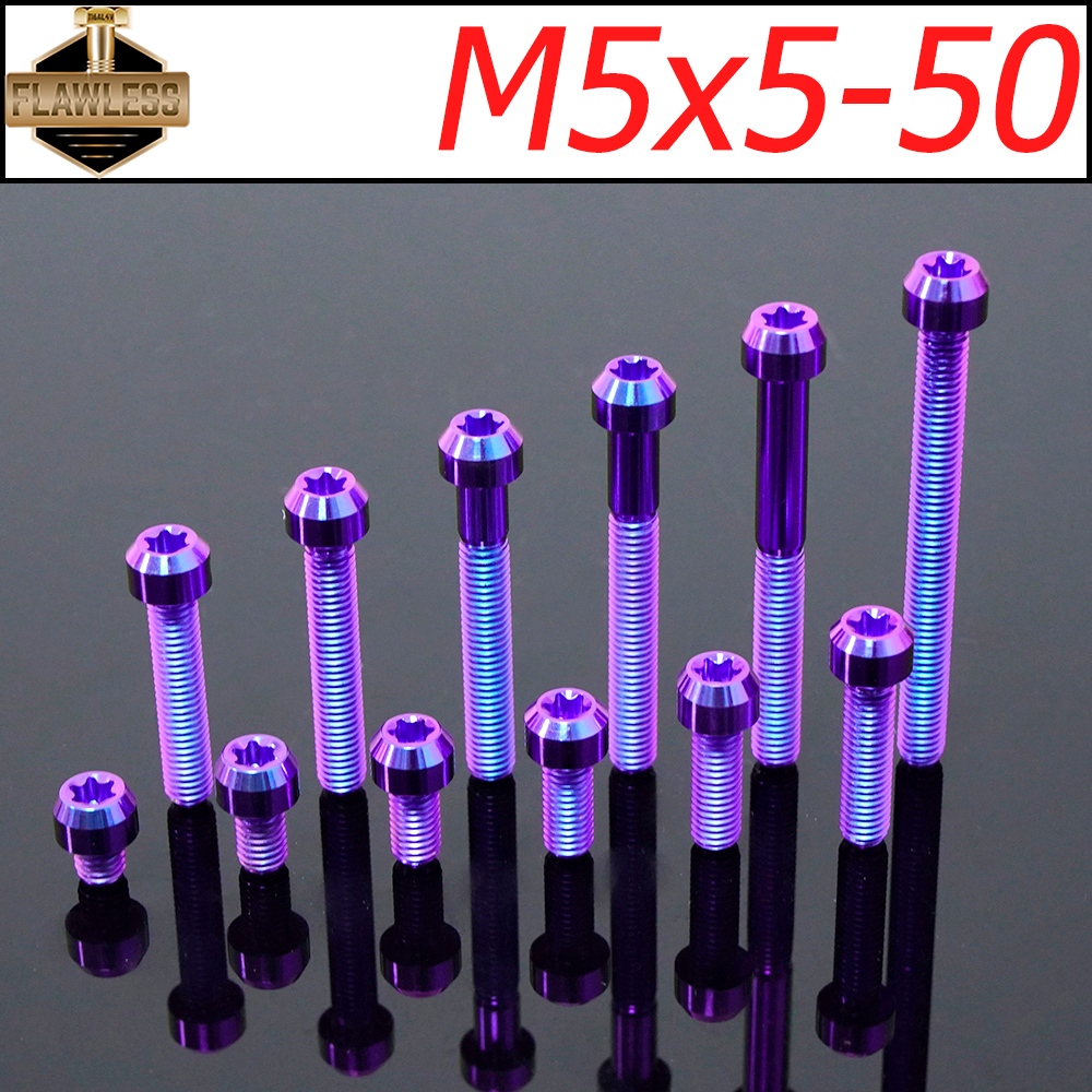 Flawless-ti M55-50mm Gr5 Titanium Bolt Switch Bolt Honda Forza 350 Giorno 125 Wave 125i Yamaha Xmax 300 Vespa Sprint 150 Primavera 150 S 150