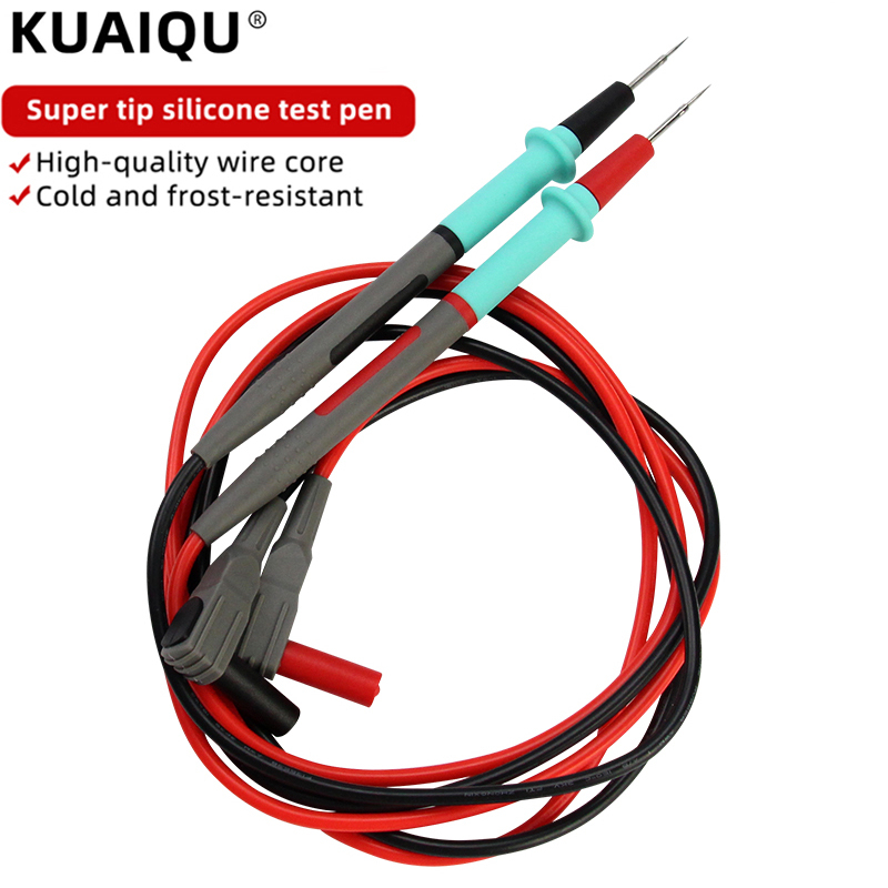 Kuaiqu ใหม่มาถึง 1 คู่ 1000 V 20 A Universal เข็มเคล็ดลับ Probe ทดสอบตะกั่ว Pin สําหรับมัลติมิเตอร์แบบดิจิตอลเมตรเครื่องทดสอบซิลิโคนสายไฟปากกา
