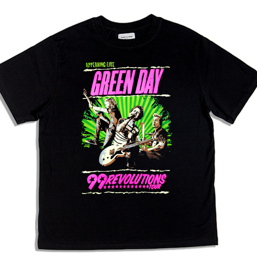 Baju เสื้อยืดวงร็อค Green Day Baju Lelaki T shirt Summer Casual Short Slevee Perempuan