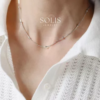 สร้อยคอโซ่พื้นฐานลูกปัด • เครื่องประดับไร้สารกันน้ํา • สร้อยคอสําหรับผู้หญิง NL129