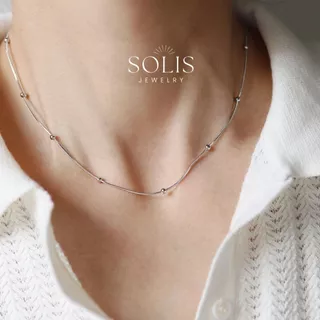 สร้อยคอโซ่พื้นฐานลูกปัด • เครื่องประดับไร้สารกันน้ํา • สร้อยคอสําหรับผู้หญิง NL129