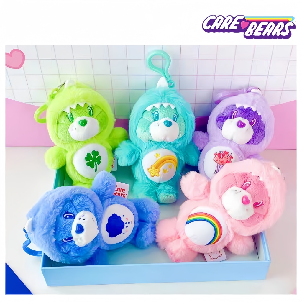 Care Bears ไดโนเสาร์ Series ตุ๊กตาพวงกุญแจจี้ตุ๊กตานุ่มน่ารัก Plushie ของขวัญวันเกิดเด็ก