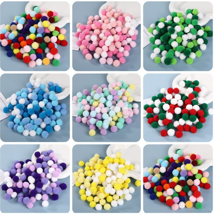 20g 8-30 มม.น่ารักสี DIY ตุ๊กตาหัตถกรรม Pompom Balls นุ่ม Fluffy Pom Pom Poms Ball สําหรับอุปกรณ์ DIY