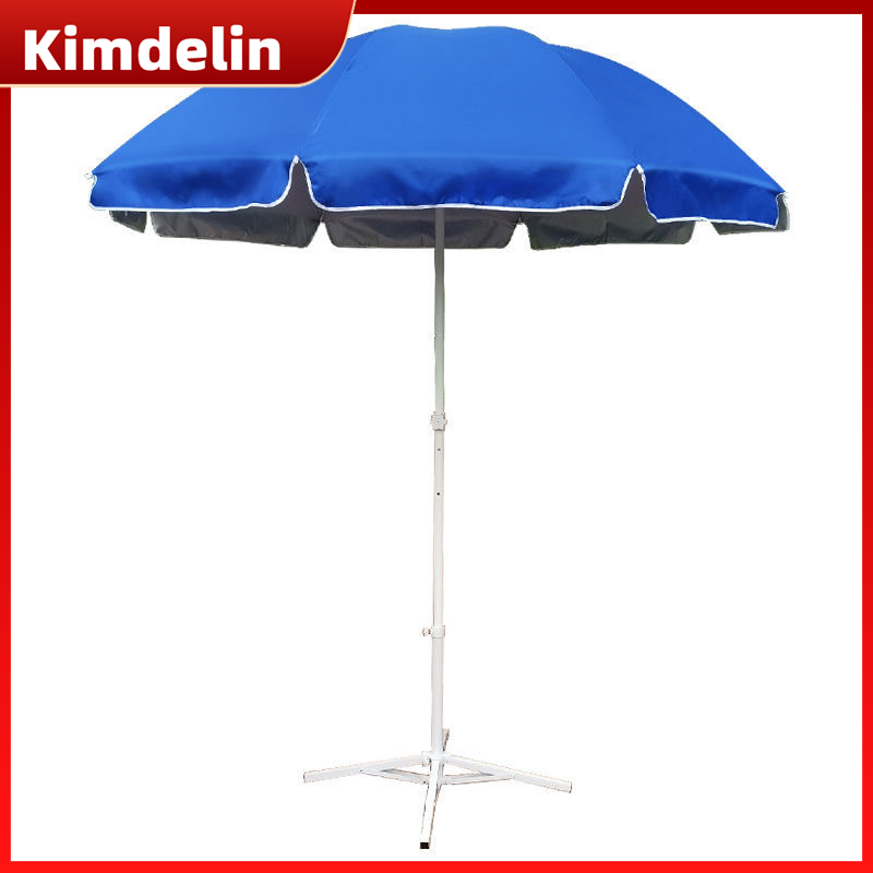 KIMDELIN 2.4M Parasol Garden Patio ร่ม Sun Shade ร่มชายหาดรอบ Retractable 0utdoor ร่ม (ไม่มีฐาน)