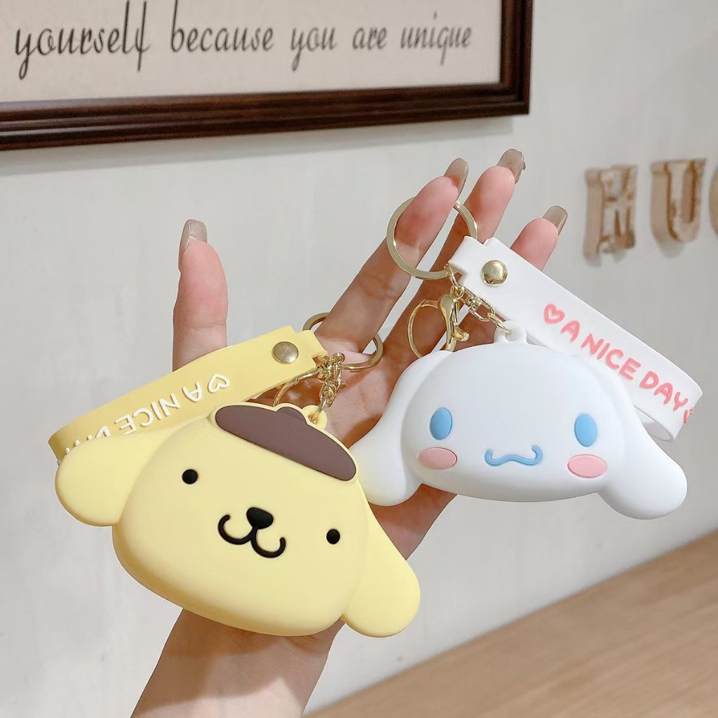 การ์ตูน Dingdang Cat Mario Puppy Dog Minnie กระเป๋าสตางค์ขนาดเล็กน่ารักซิลิโคน Mini Storage พวงกุญแจ Zero Wallet